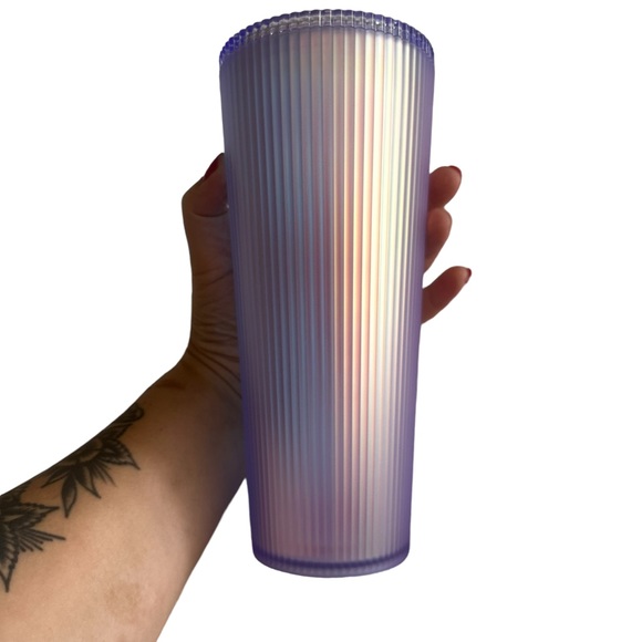 Starbucks Fall 2023 Purple Pleated Soft Touch Plastic Venti Cold Cup Chapter 3 - Picture 4 of 8